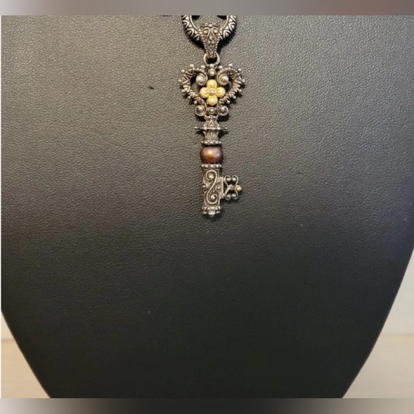 Barbara Bixby 18kt and Sterling Chocolate Pearl Key Enhancer Necklace - Picture 3 of 16